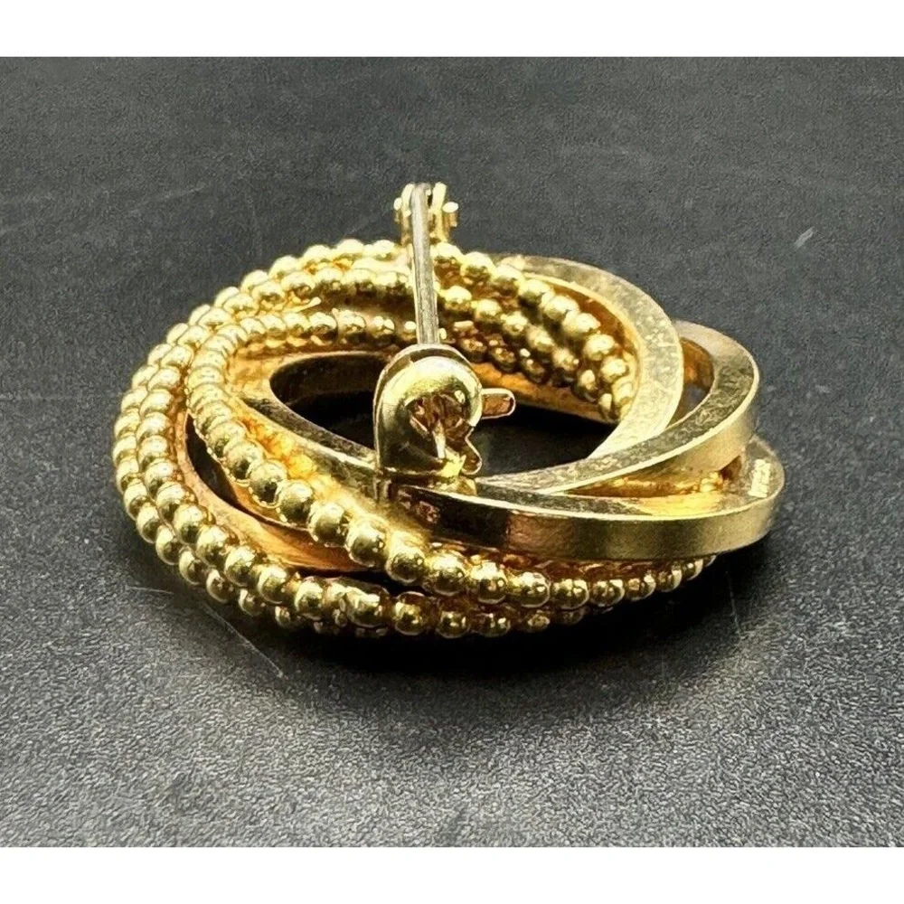 Vintage Germany‎ Brooch 1/80 18k RGP Multiple Circle Beaded Pin Costume Jewelry